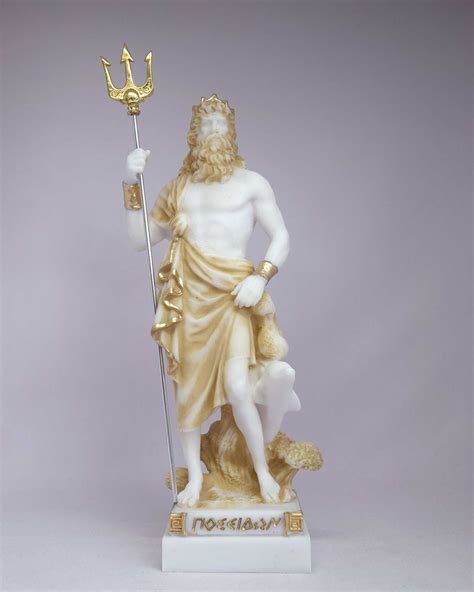 Poseidon statue Greek God made of Alabaster - eStatueShop