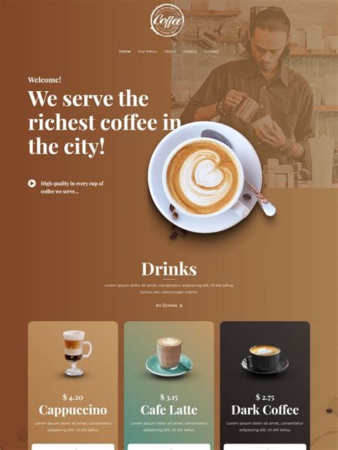 Best Coffee Shop Website Templates - Shop Exertpro