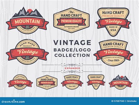 Set of Vintage Badge/logo Design, Retro Badge Design for Logo Stock Vector - Illustration of ...