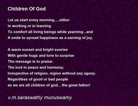 Children Of God Poem by v.m.saraswathy munuswamy - Poem Hunter