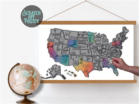 USA Scratch off Map Scratch off Map Travel Gift RV Gifts - Etsy