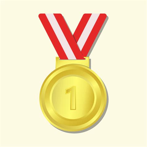 Olympic champion medal 1st gold clip art illustration, winner 1st. 13349405 Vector Art at Vecteezy