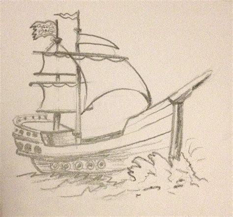 Pirate Ship Pencil Drawing Pencil ... | Ship sketch, Pirate ship drawing, Boat drawing