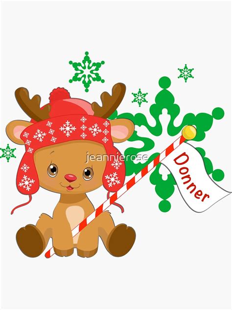 "Santa's Reindeer-Donner" Sticker by jeannierose | Redbubble