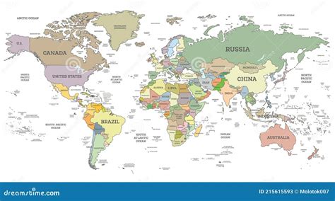 Detallado Mapa Del Mundo Con Las Fronteras Y Los Países Aislados En ...