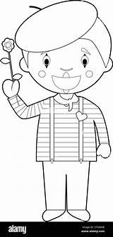 Easy coloring cartoon vector Illustration Of A Mime Stock Vector Image  sketch template