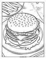 85  Cheeseburger Coloring Pages For Kids & Adults Free Printable PDFs sketch template