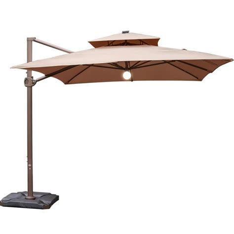 9 x 12-Feet Rectangular Offset Cantilever Umbrella with Solar Lights in ...