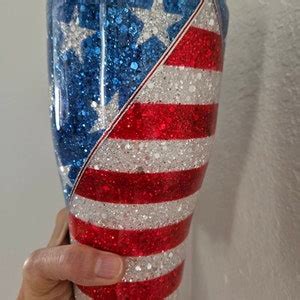 Patriotic Glitter July 4th Glitter Tumbler Glitter Tumbler - Etsy