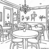 Cozy Restaurant Interior Coloring Page  Pagescom sketch template