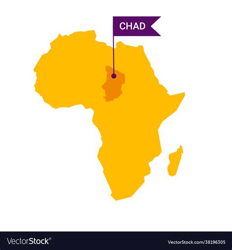 Chad on an africa s map with word on a flag Vector Image