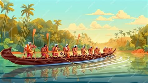 Premium AI Image | Onam boat race Happy onam Onam festival Generative ai