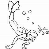 Scuba Diver Coloring Pages Printable Sketch Page sketch template