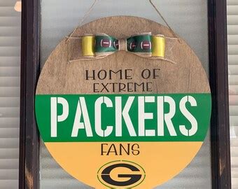 12 Green Bay Packers Wood Round Door Sign Welcome to Our Home Packers ...