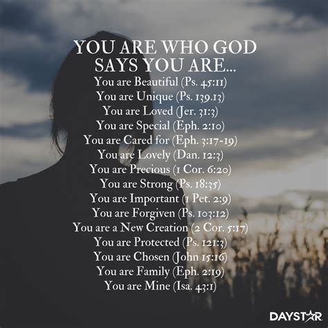 You are who God says you are...[Daystar.com] Biblical Quotes, Bible Verses Quotes, Encouragement ...