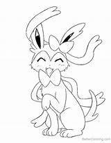 Sylveon Coloring Pages Line Drawing  Free Printable sketch template
