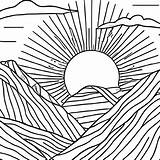 Sunrise Coloring Pages Designlooter Printable Edupics Sketch Page sketch template