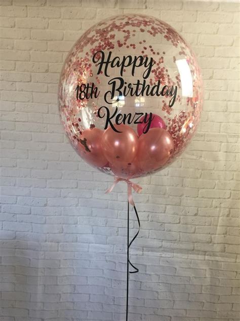 Personalised birthday balloon/helium inflated balloon/bespoke balloon/rose gold balloon/balloon ...