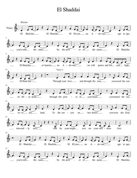 El Shaddai 1 Sheet music for Vocals (Solo) | Musescore.com