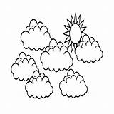 Cloud Cartoon outline coloring Page For Kidshand Drawing  Premium AI sketch template