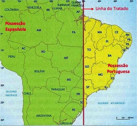 Mapa Do Tratado De Tordesilhas