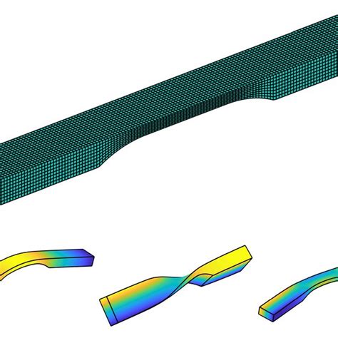 The model of the F4 sound bar (top) and the rst mode shapes: vertical ...