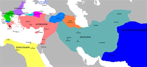 Map of the Successor Kingdoms, c. 303 BCE (Illustration) - World ...