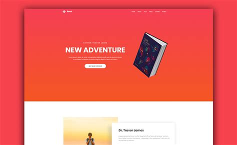 One Page, Bootstrap 4 Free Book Landing Website Template