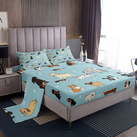 YST Kawaii Dog Bed Set for Kids Toddlers Corgi Pug Bed Sheets Set, Cute ...