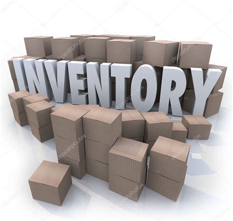 Inventory Word Stockpile Cardboard Boxes Oversupply Surplus — Stock Photo © iqoncept #13559060