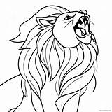 Majestic Lion Roaring Coloring Page 32204 25465 sketch template