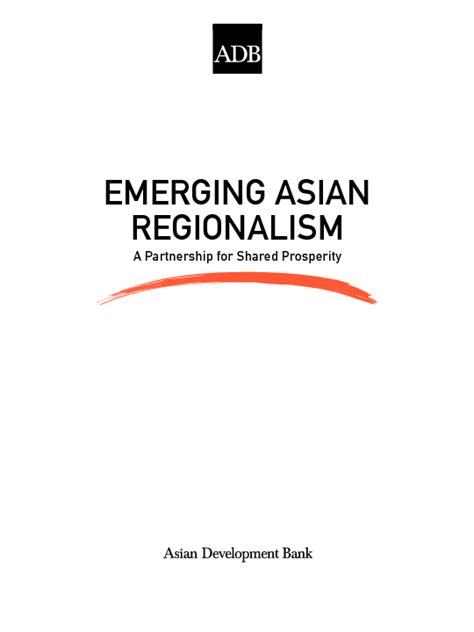 Emerging Asian Regionalism: A Partnership for Shared Prosperity | Asian Development Bank