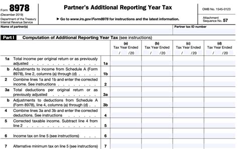 IRS Form 8978 Instructions - Reporting Partner's Additional Taxes