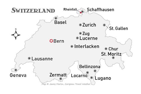 Switzerland Map With Cities Printable