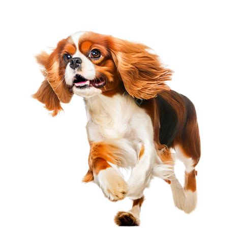 Cavalier King Charles Spaniel Running On White Background, Dog, Run, Animal PNG Transparent ...