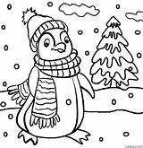 Penguin Cute Christmas Coloring Page » Turkau sketch template