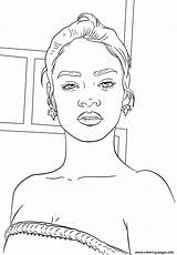 Rihanna Celebrity Coloring page Printable sketch template