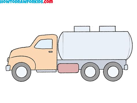 How to Draw a Tank Truck - Easy Drawing Tutorial For Kids