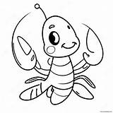 Cute Cartoon Lobster Coloring Page 11511 9052 sketch template