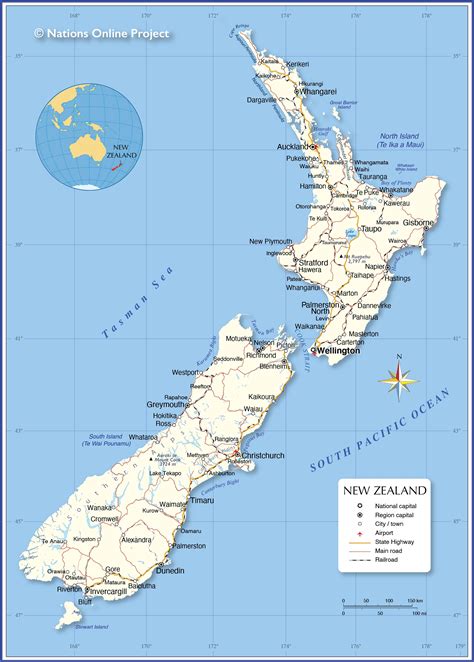 New Zealand Map With Major Cities - Esther Rosabella