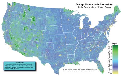 Average Distance to the nearest road | Simply Maps