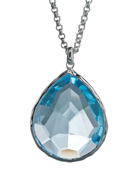 Ippolita Topaz Pendant Necklace Large in Blue (SILVER/BLUE TOPAZ) | Lyst