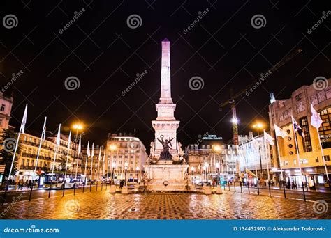 Beautiful Night View of the Lisbon City. Portugal Editorial Stock Photo - Image of downtown ...