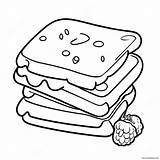 Peanut Butter And Jelly Sandwich Coloring Page 45953 36339 sketch template