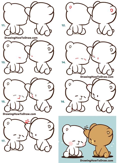 How to Draw The 2 Kawaii / Chibi Bears from Milk and Mocha – Easy Step by Step Drawing Tutorial ...