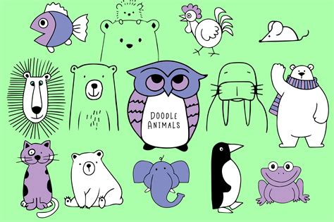 Doodle Animals By Carrtoonz | TheHungryJPEG