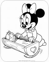 Baby Minnie Coloring Mouse Pages Mickey Disney Babies Characters  sketch template