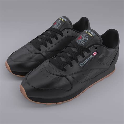 Reebok Classic Leather Black Gum PBR 3D model | CGTrader