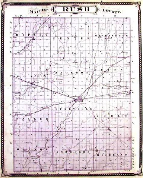 Map of Rush County, Indiana - Art Source International