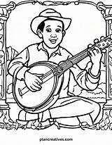 Banjo Coloring Pages Fun Educational & Relaxing Activities  Plan sketch template